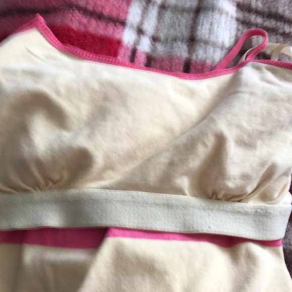 Intimate Classics Size SMALL yellow and pink striped spaghetti strap tank - Picture 4 of 7